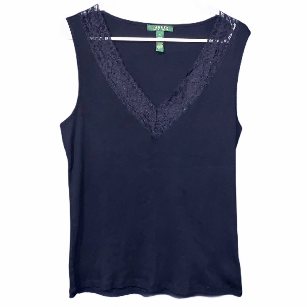 Lauren Ralph Lauren Tank Top. Size XL. Navy Blue.